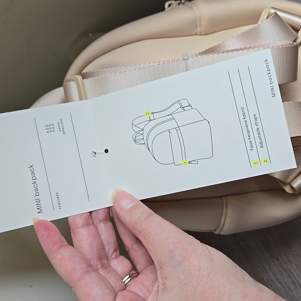 NWT All In Motion Neoprene Mini Backpack Cream - Picture 7 of 9